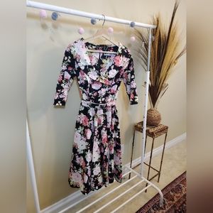 HELL BUNNY VIXEN 50's Retro Floral Dress Sz. S